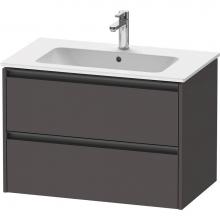 Duravit K25263049490000 - Duravit Ketho.2 31 7/8'' Wall Mount Two Drawer Single Vanity Cabinet in Matte Graphite,