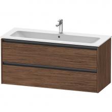 Duravit K25265021210000 - Duravit Ketho.2 47 5/8'' Wall Mount Two Drawer Single Vanity Cabinet in Dark Walnut, Sin