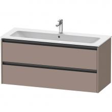 Duravit K25265043430000 - Duravit Ketho.2 47 5/8'' Wall Mount Two Drawer Single Vanity Cabinet in Matte Basalt, Si