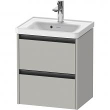 Duravit K25280007070000 - Duravit Ketho.2 19'' Wall Mount Two Drawer Single Vanity Cabinet in Matte Concrete Gray,
