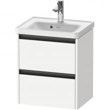 Duravit K25280018180000 - Duravit Ketho.2 19'' Wall Mount Two Drawer Single Vanity Cabinet in Matte White, Sink So