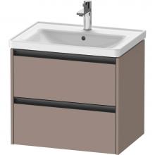 Duravit K25282043430000 - Duravit Ketho.2 25'' Wall Mount Two Drawer Single Vanity Cabinet in Matte Basalt, Sink S