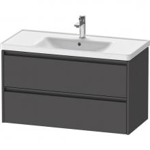 Duravit K25284049490000 - Duravit Ketho.2 38 3/4'' Wall Mount Two Drawer Single Vanity Cabinet in Matte Graphite,