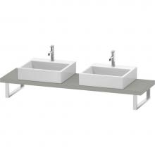 Duravit LC101C00707 - L-Cube Console with Two Sink Cut-Outs Concrete Gray