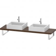 Duravit LC101C02121 - L-Cube Console with Two Sink Cut-Outs Walnut Dark