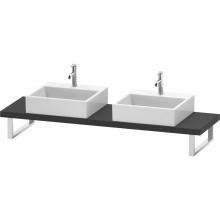 Duravit LC101C04949 - L-Cube Console with Two Sink Cut-Outs Graphite