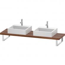 Duravit LC101C07979 - L-Cube Console with Two Sink Cut-Outs Walnut