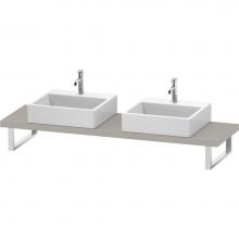 Duravit LC101C09191 - L-Cube Console with Two Sink Cut-Outs Taupe