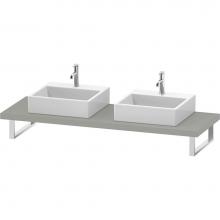 Duravit LC103C00707 - L-Cube Console with Two Sink Cut-Outs Concrete Gray