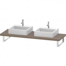 Duravit LC103C03535 - L-Cube Console with Two Sink Cut-Outs Oak Terra
