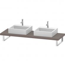 Duravit LC103C04343 - L-Cube Console with Two Sink Cut-Outs Basalt