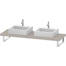 Duravit LC103C09191 - L-Cube Console with Two Sink Cut-Outs Taupe