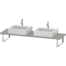 Duravit LC105C00707 - L-Cube Console with Two Sink Cut-Outs Concrete Gray