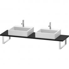 Duravit LC105C01616 - L-Cube Console with Two Sink Cut-Outs Oak Black