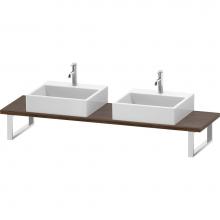 Duravit LC105C02121 - L-Cube Console with Two Sink Cut-Outs Walnut Dark
