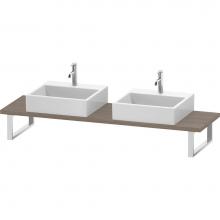 Duravit LC105C03535 - L-Cube Console with Two Sink Cut-Outs Oak Terra