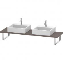 Duravit LC105C04343 - L-Cube Console with Two Sink Cut-Outs Basalt