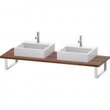 Duravit LC107C07979 - L-Cube Console with Two Sink Cut-Outs Walnut