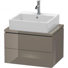 Duravit LC580508989 - Duravit L-Cube Two Drawer Vanity Unit For Console Flannel Gray