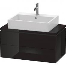 Duravit LC580704040 - L-Cube Two Drawer Vanity Unit For Console Black