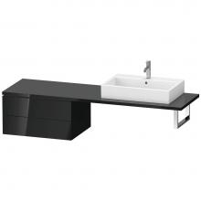 Duravit LC585904040 - L-Cube Two Drawer Low Cabinet For Console Black