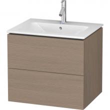 Duravit LC624003535 - Duravit L-Cube 24 3/8'' Wall Mount Two Drawer Single Vanity Cabinet in Terra Oak, Sink S