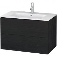 Duravit LC624101616 - Duravit L-Cube 32 1/4'' Wall Mount Two Drawer Single Vanity Cabinet in Black Oak, Sink S
