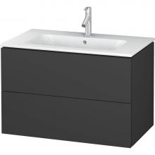 Duravit LC624104949 - Duravit L-Cube 32 1/4'' Wall Mount Two Drawer Single Vanity Cabinet in Matte Graphite, S