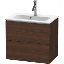 Duravit LC625606969 - L-Cube Two Drawer Wall-Mount Vanity Unit Walnut Brushed