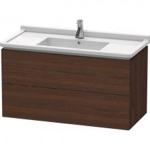 Duravit LC626606969 - L-Cube Two Drawer Wall-Mount Vanity Unit Walnut Brushed