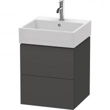 Duravit LC627404949 - Duravit L-Cube 19'' Wall Mount Two Drawer Single Vanity Cabinet in Matte Graphite, Sink