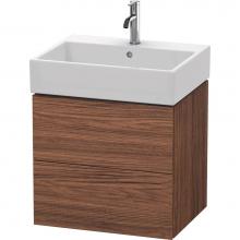 Duravit LC627502121 - Duravit L-Cube 23'' Wall Mount Two Drawer Single Vanity Cabinet in Dark Walnut, Sink Sol