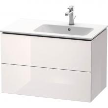 Duravit LC629202222 - Duravit L-Cube 32 1/4'' Wall Mount Two Drawer Single Vanity Cabinet in High Gloss White,