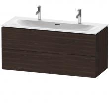 Duravit LC630906969 - L-Cube Two Drawer Wall-Mount Vanity Unit Walnut Brushed