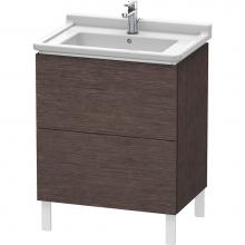 Duravit LC660807272 - L-Cube Two Drawer Floorstanding Vanity Unit Dark Brushed Oak