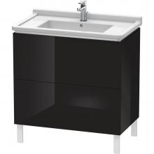 Duravit LC660904040 - L-Cube Two Drawer Floorstanding Vanity Unit Black