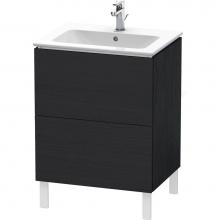 Duravit LC662501616 - Duravit L-Cube 24 3/8'' Wall Mount Two Drawer Single Vanity Cabinet in Black Oak, Sink S