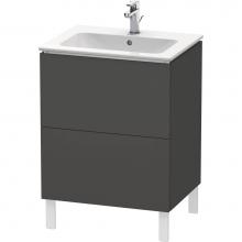 Duravit LC662504949 - Duravit L-Cube 24 3/8'' Wall Mount Two Drawer Single Vanity Cabinet in Matte Graphite, S