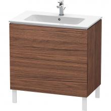 Duravit LC662602121 - Duravit L-Cube 32 1/4'' Wall Mount Two Drawer Single Vanity Cabinet in Dark Walnut, Sink