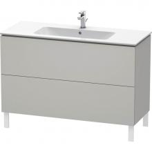 Duravit LC662800707 - Duravit L-Cube 48'' Wall Mount Two Drawer Single Vanity Cabinet in Matte Concrete Gray,