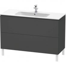 Duravit LC662804949 - Duravit L-Cube 48'' Wall Mount Two Drawer Single Vanity Cabinet in Matte Graphite, Sink