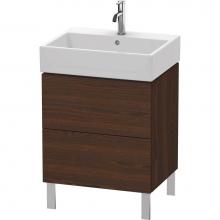 Duravit LC677506969 - L-Cube Two Drawer Floorstanding Vanity Unit Walnut Brushed