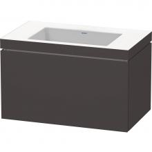 Duravit LC6917N8080 - L-Cube One Drawer C-Bonded Wall-Mount Vanity Kit Graphite