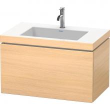 Duravit LC6917O7171 - L-Cube One Drawer C-Bonded Wall-Mount Vanity Kit Mediterranean Oak