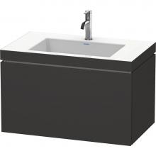 Duravit LC6917O8080 - L-Cube One Drawer C-Bonded Wall-Mount Vanity Kit Graphite