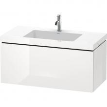 Duravit LC6918N1212 - Duravit L-Cube One Drawer C-Bonded Wall-Mount Vanity Kit Brushed Oak