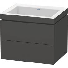 Duravit LC6926N4949 - L-Cube Two Drawer C-Bonded Wall-Mount Vanity Kit Graphite