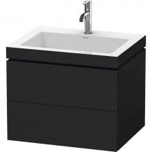 Duravit LC6926O1616 - Duravit L-Cube 23 5/8'' Wall Mount Two Drawer c-bonded Single Vanity in Black Oak, Inclu