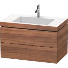 Duravit LC6927O7979 - Duravit L-Cube 31 1/2'' Wall Mount Two Drawer c-bonded Single Vanity in Natural Walnut,