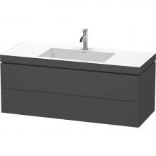 Duravit LC6929O4949 - Duravit L-Cube 47 1/4'' Wall Mount Two Drawer c-bonded Single Vanity in Matte Graphite,